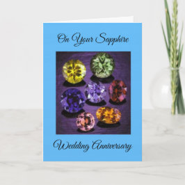 Cartão Sapphires Personalizado 45º Aniversário de Casamen