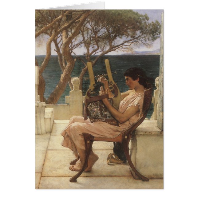 Cartão Sappho e Alcaeus por Sir Lawrence Alma Tadema (Frente)