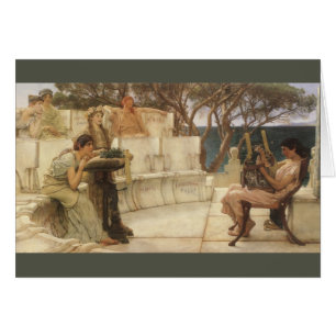Cartão Sappho e Alcaeus por Sir Lawrence Alma Tadema