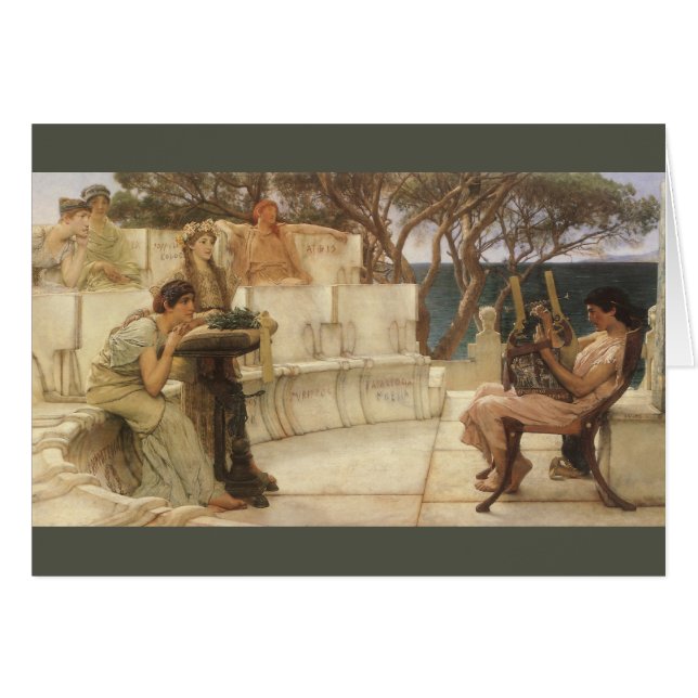 Cartão Sappho e Alcaeus por Sir Lawrence Alma Tadema (Frente Horizontal)