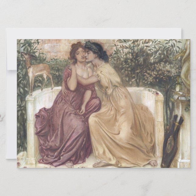 Cartão Sappho e Erinna em um Jardim Grego (Amor Lésbico) (Frente)