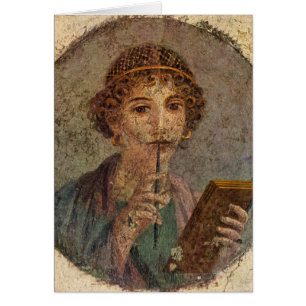 Cartão Sappho (fresco de Pompeii)