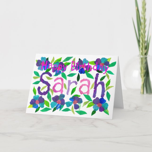 Cartão 'Sarah' Birthday Card (Frente)