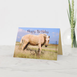 Cartão Sarah Happy Birthday Palomino Horse Card
