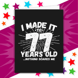 Cartão Sarcástico de 77 anos Meme Engraçado 77º aniversár