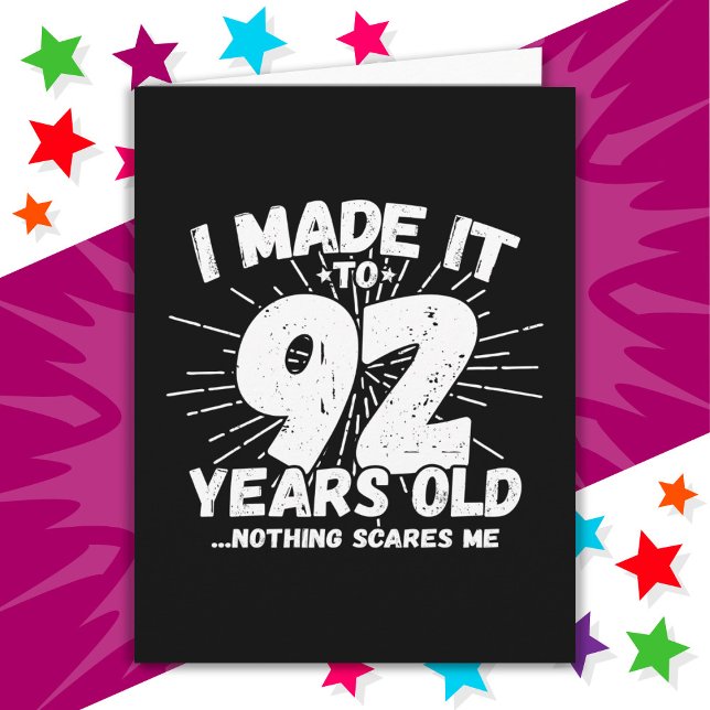 Cartão Sarcástico de 92 anos Meme Engraçado 92º aniversár (Criador carregado)