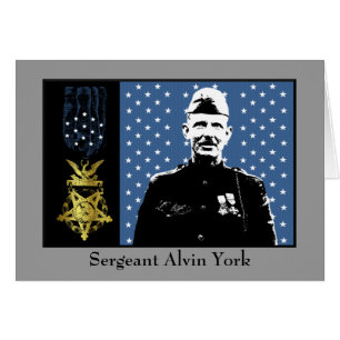 Cartão Sargento Alvin York - medalha do vencedor da honra