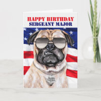 Sargento-mor do Cachorro Engraçado Major Aniversár