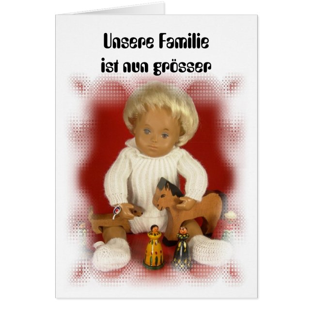 Cartão Sasha Geburtsanzeige Karte (Frente)