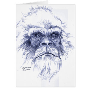 Cartão Sasquatch azul grande