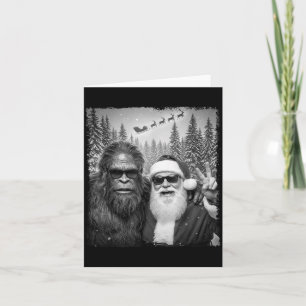 Cartão Sasquatch engraçado Meme Selfie legal com o Papai