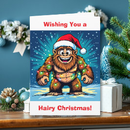 Cartão Sasquatch  Humor and Pun Personalized Christmas