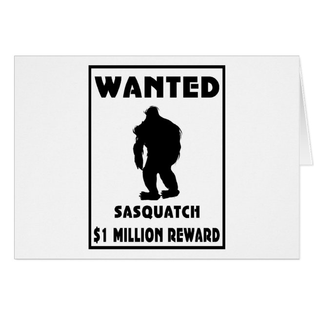 Cartão Sasquatch quis o poster (Frente Horizontal)