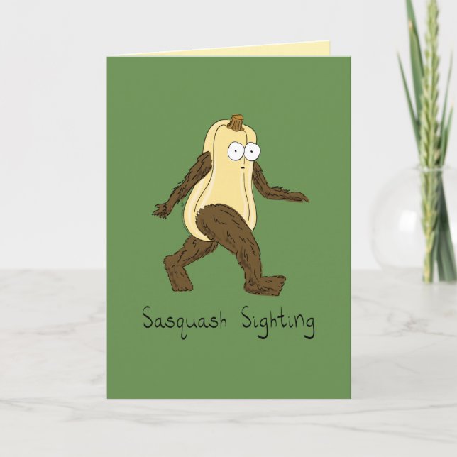 Cartão Sasquatch Squash Fall Halloween Greeting Card (Frente)