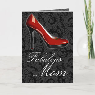 Cartão Sassy Red Shoe, Fabulous Mom