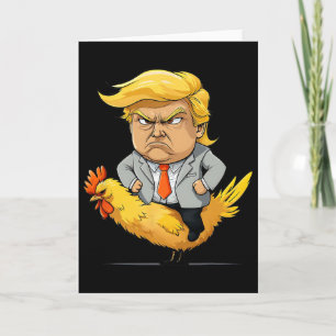Cartão Sátira do Jockey de Frango Trump - Humor Político 