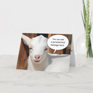 Cartão Satisfied Goat Greeting Card