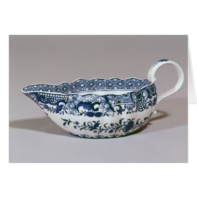 Cartão Sauceboat de Derby, c.1765 (Frente Horizontal)
