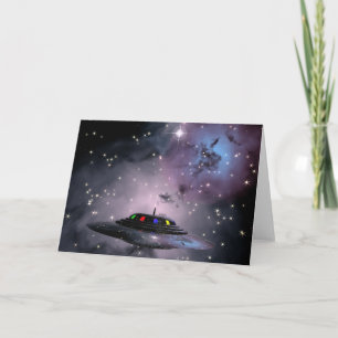 Cartão Saucer no espaço