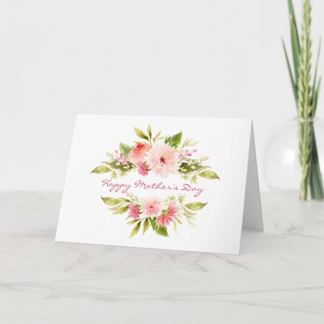 Cartão Saudação ao Dia de as mães Feliz Elegante Clássico (Frente)