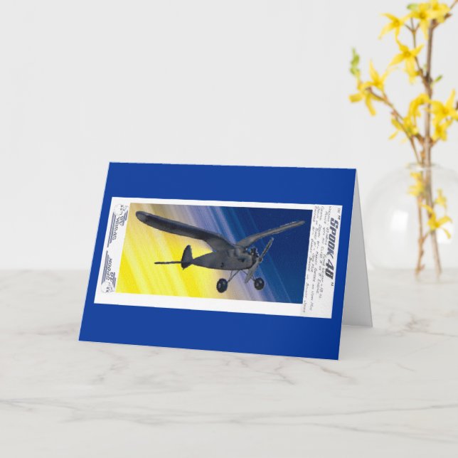 Cartão - Saudação - Avião Modelo (Flor Amarela)