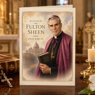 Cartão Saudação Católica ao Beato Fulton Sheen