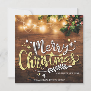 Cartão Saudação Corporativa de Natal Mistletoy Branch W