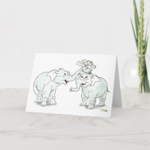 Cartão Saudação da família elefante