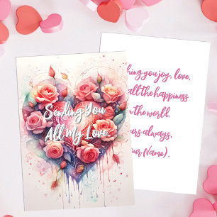 Cartão Saudação de Amor Floral Artístico Romântico Sincer