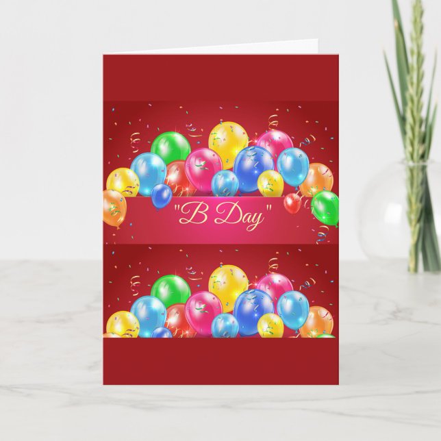 Cartão Saudação de "Aniversário" (Bring the party with bold balloons and bright birthday cheer!)