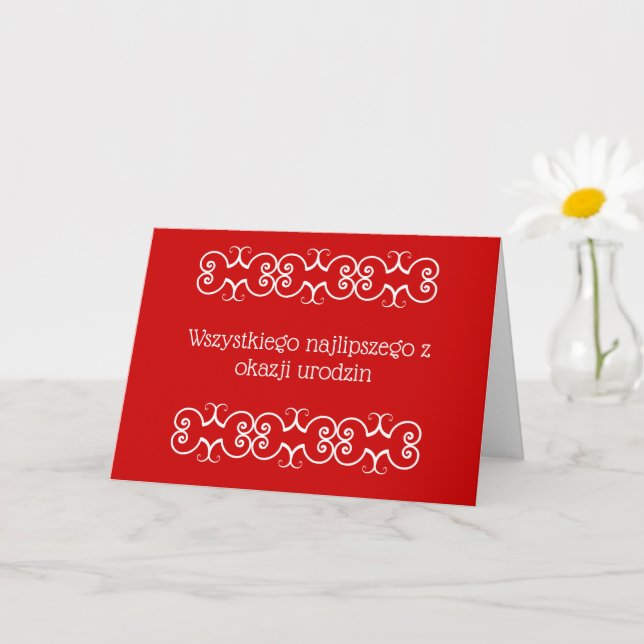 Cartão Saudação de Aniversário da Polônia (Planta pequena)