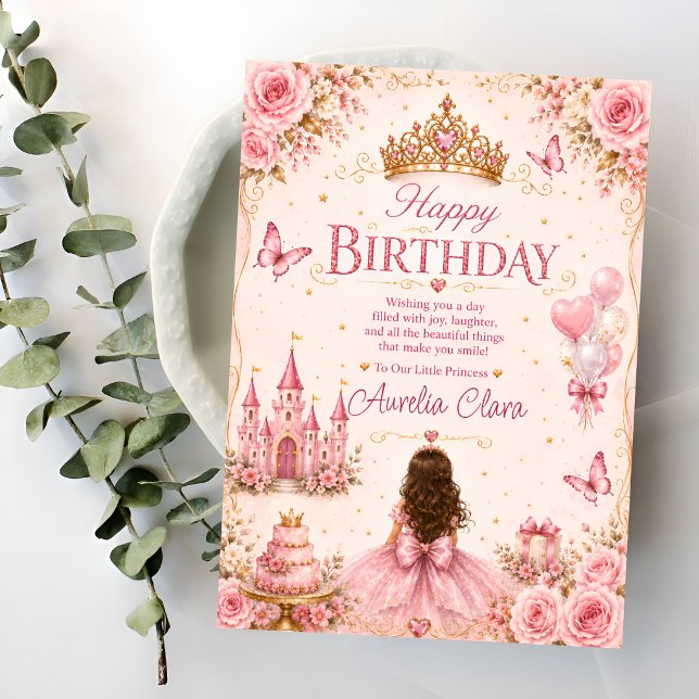 Cartão Saudação de Aniversário da Princesa Rosa (Criador carregado)