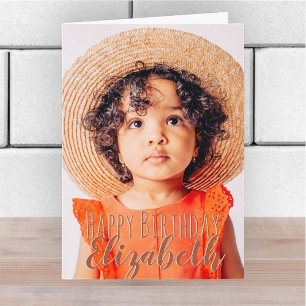 Cartão Saudação de Aniversário de Foto Personalizada S