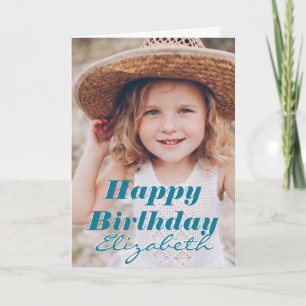 Cartão Saudação de Aniversário de Foto Personalizada S