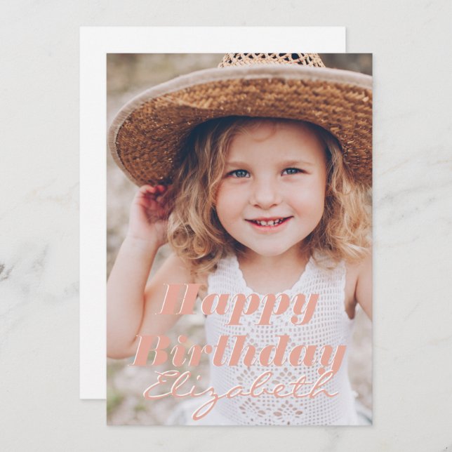 Cartão Saudação de Aniversário de Foto Personalizada Simp (Frente/Verso)