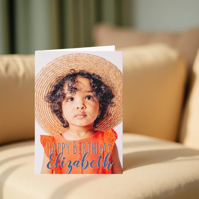 Cartão Saudação de Aniversário de Foto Personalizada Simp (Criador carregado)