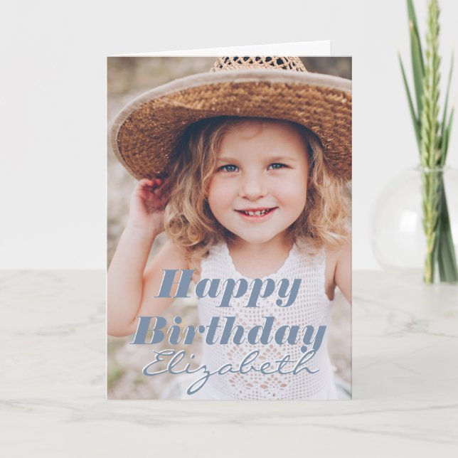 Cartão Saudação de Aniversário de Foto Personalizada Simp (Frente)