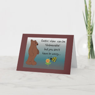Cartão Saudação de aniversário de urso humorístico