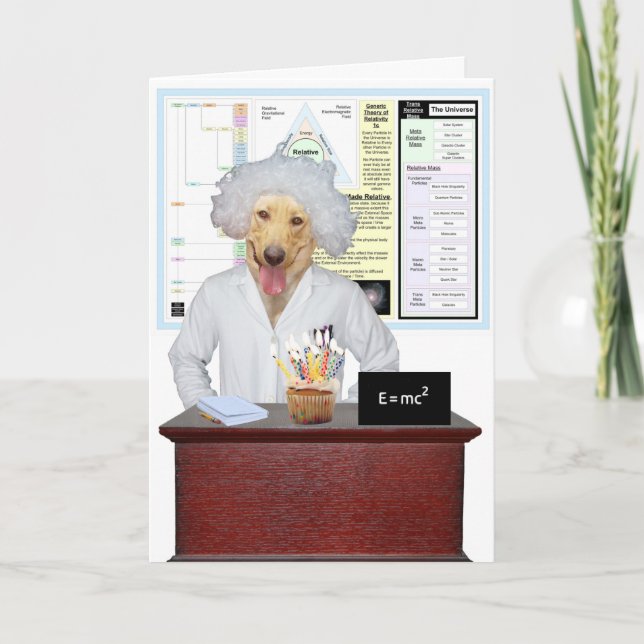 Cartão Saudação de Aniversário do Funny Physics Lab (Frente)