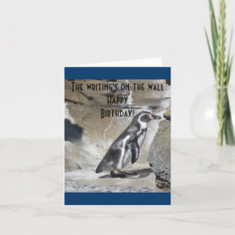 Cartão Saudação de aniversário do Pinguim Legal