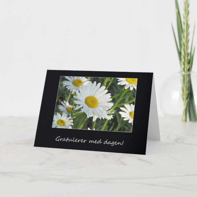 Cartão Saudação de aniversário em norueguês (Frente)