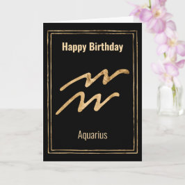 Cartão Saudação de Aquarius Happy Birthday Zodiac astrolo