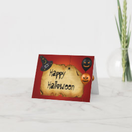 Cartão Saudação de Bergaminho Antigo de Halloween