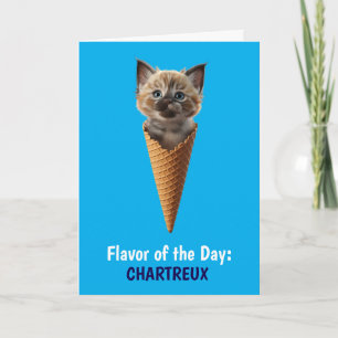 Cartão Saudação de Cone de Chartreux Fofa
