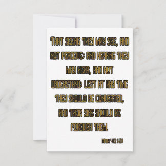 Cartão Saudação de Escritura de Bíblia do Mark 4:12 KJV