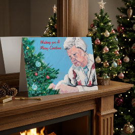 Cartão Saudação de Natal da VOVÓ/AVÓ pintada à mão 
