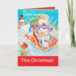 Cartão Saudação de Natal Personalizada da Irmãzinha