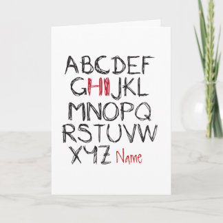Cartão Saudação de nome personalizado ABC Hi