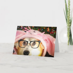 Cartão Saudação de Páscoa Bunny Corgi