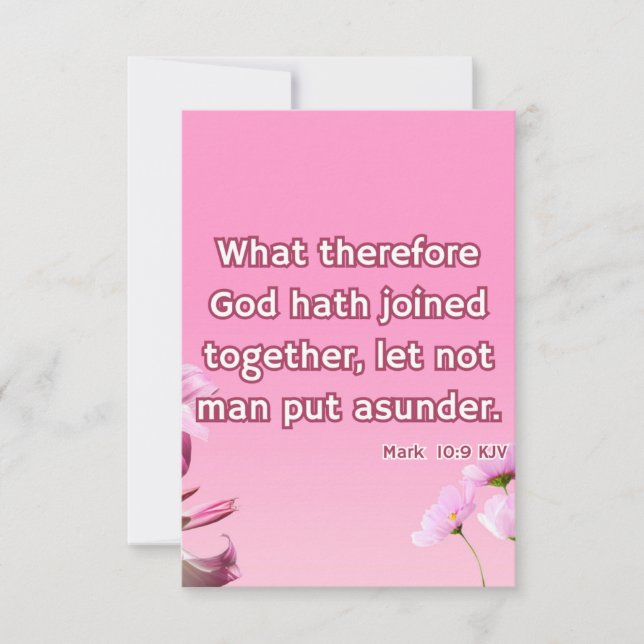 Cartão Saudação de Pic de Escritura de Bíblia do Mark 10: (Frente)